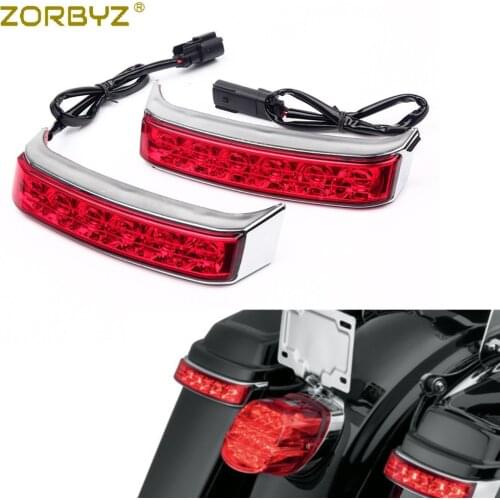 ZORBYZ Motorcycle Chrome LED Saddlebag Tail Running Brake Turn Light For Harley Street Glide 2014-2017