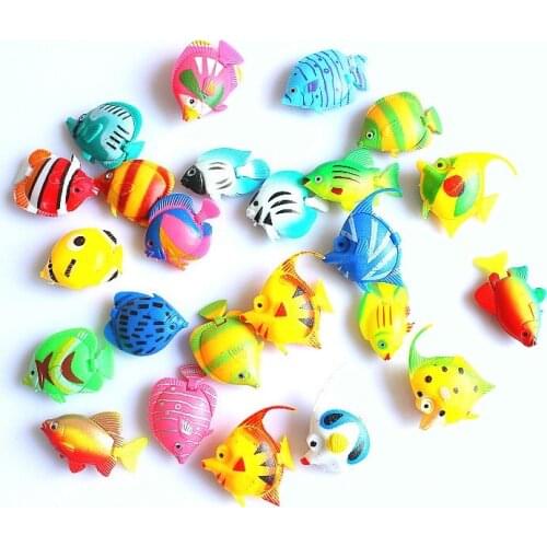10pcs Artificial Marine Tropical Fish Aquarium Ornament Plastic Fish Floating Fish Tank Accessories Decor