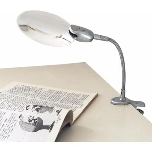 130mm Lamp Magnifier Flexible Neck Magnifying Desk Table Clamp Plastic Folders Metal Horse 1.5X Lens Loupe Repaire Magnifier