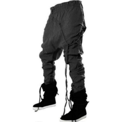 2020 New Men mens cotton and linen Loose crotch pants casual Harem Pants trousers hairstylist Plus size Cross-pants