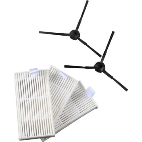 3x Robot HEPA filter and 2x Side Brush for Kenwood VC2711 Robotic Vacuum Cleaner Parts