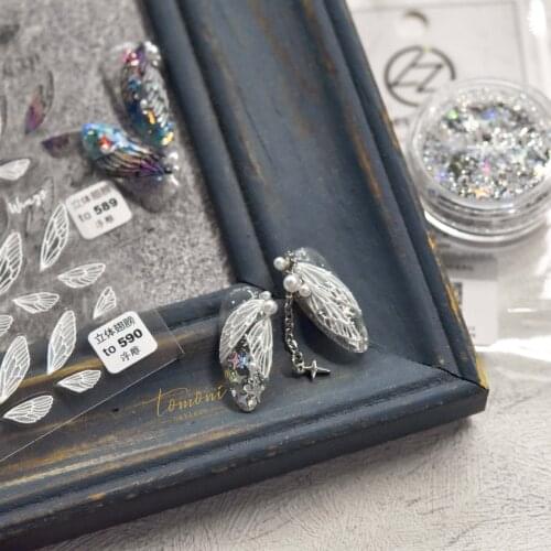 3D Wing Nail Sticker Cute Wings Nail Art Foil For Manicure 5d Wing Stickers Nail Decoration Nail Wraps