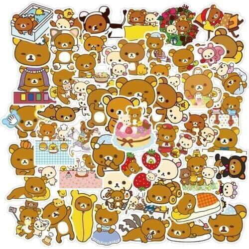 50PCS cute new Rilakkuma personality graffiti stickers motorcycle suitcase guitar waterproof can be customized wholesale