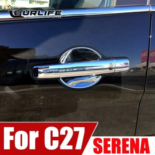 ABS Chromed Door Handle Bowl Cover Cup Trim Car Molding Garnish Accessories For NISSAN SERENA C25 C26 C27 2005-2018 2019 2020
