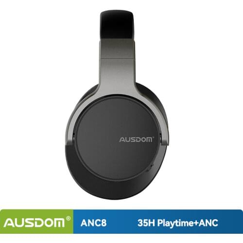 AUSDOM ANC8 Wireless Headphones Bluetooth 5.0 Active Noise Cancelling With Mic Play Time 35H Foldable Bluetooth Headset