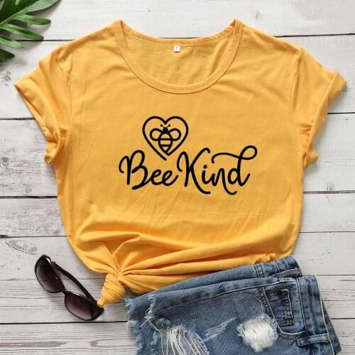 Bee kind women fashion pure cotton casual style grunge tumblr hipster t shirt girl gift party street style tees quote cute tops