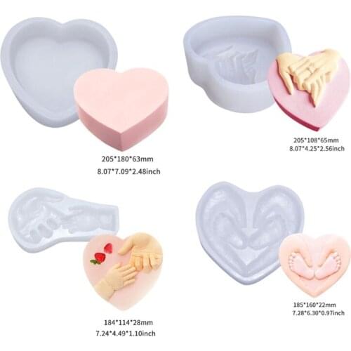 Large Cake Heat Base Mold Love Mousse Cake Mold Tray Hand in Hand Love DIY Mold