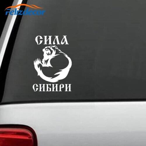 Black/Silver Fun The Power of Bear Car Sticker Vinyl Creative Car Window Automobiles Motorcycles Accessories Decals C837