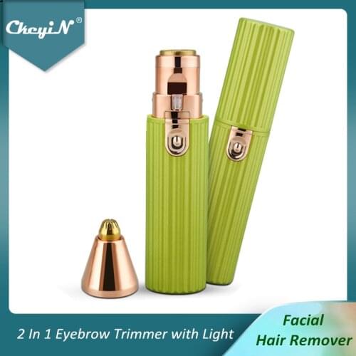 CkeyiN Facial Hair Remover Epilator Eyebrow Trimmer Hair Removal Lady Shaver Razors Rechargeable Built in Light Women depilator