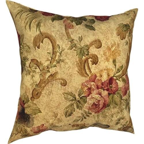 Floral Elegant Victorian Rustic Pillow Cover Home Decorative Cushions Throw Pillow for Home Polyester Double-sided Printing