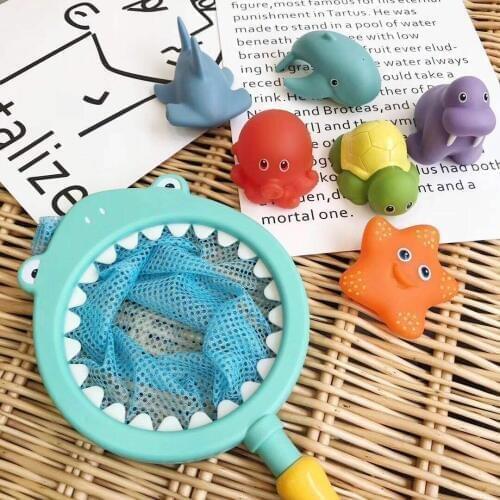 Children Swimming Salvage Music 7 Paper Set Can Water Spray Squeezed Called Flexible Glue Animal Fish Take A Shower Toys