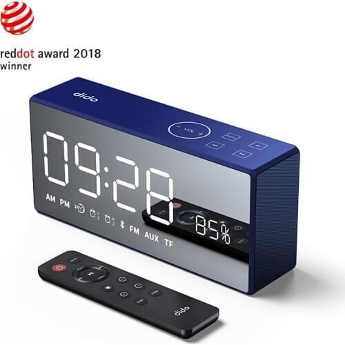 Dido X9 Bluetooth Portable Super Bass Wireless Mirror Remote Control TF Radio Speaker 3D Digital Sound Loudspeaker Handfree MIC