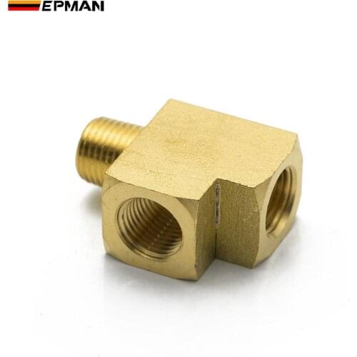 EPMAN Brass Pipe Fitting Barstock Street Tee T 3 Way NPT 1/8"x1/8" Fx1/8" Male Adapter EPCGQ208