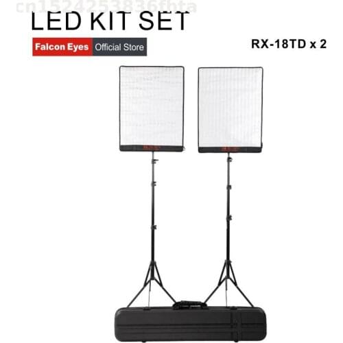 Falcon Eyes 100W Bi-Color LED Studio Video Fotografia Light Continuous Lighting Portable Photo Selfie Lamp Kit Set For Film