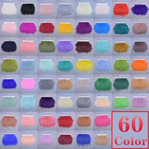 Wholesale 10Meters/Lot Ostrich Feathers Ribbon 8-10CM Tape Trimmings Sewing Costume Black White Ostrich Feather Trim Fringe DIY