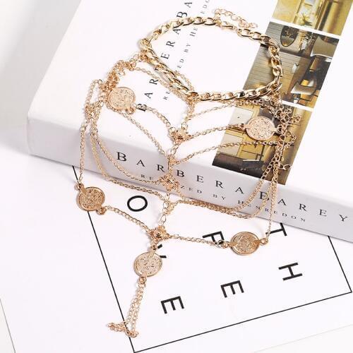 Summer Beach Barefoot Anklets Vintage Multilayer Tassel Coin Ankle Bracelet For Women Bohemian Fashion Jewelry Accessory 2019