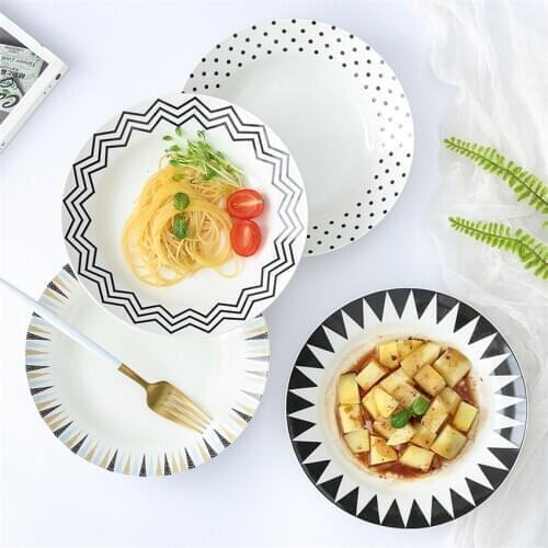INS hot sell Western Dinner Plates Nordic ceramicTableware Food Fruit Steak Pasta plates Kitchen Dishes Household dinnerware
