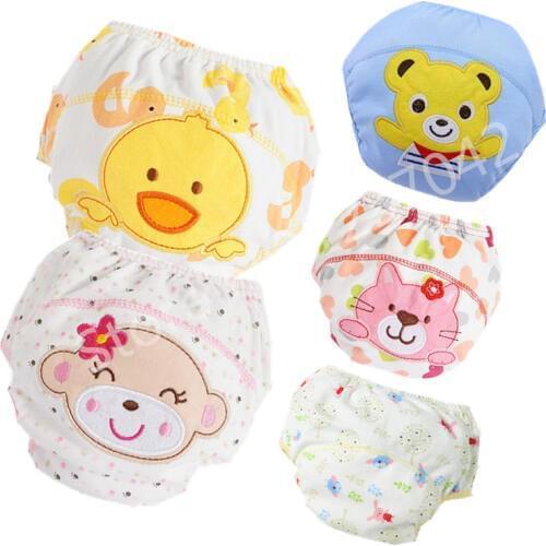 Baby Cotton Training Pants Panties Baby Diapers Reusable Cloth Diaper Nappies Washable Infants Children Underwear Nappy Changing
