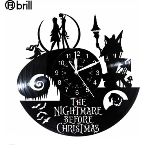 12 Inch Christmas Theme Wall Clock Classic Vinyl Recorder Wall Clock Retro Nostalgia Living Room Clocks Wall Home Decor Bedroom