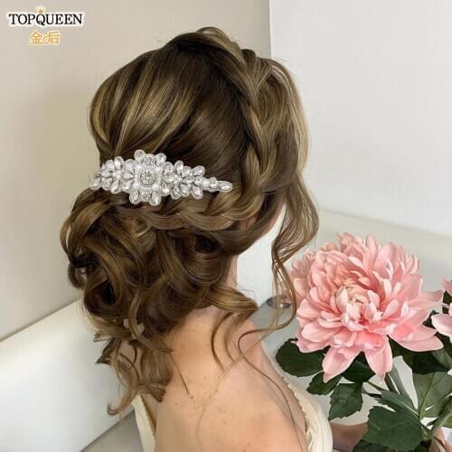 TOPQUEEN H270 Fashion Diamond Headbands Luxury Hair Accessories Comb Hairdress with crystal Bridal Comb Wedding Bridal Headwear