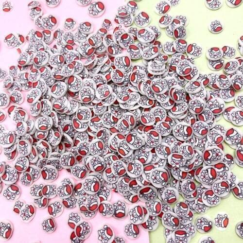 100g Cartoon Christmas Doll Polymer Hot Clay Sprinkles for Crafts Making DIY Nail Art Decoration Crystal Mud Filler Material