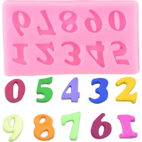 Number Silicone Mold Birthday ​Cupcake Topper Fondant Cake Decorating Tools Polymer Clay Candy Molds Chocolate Gumpaste Mould