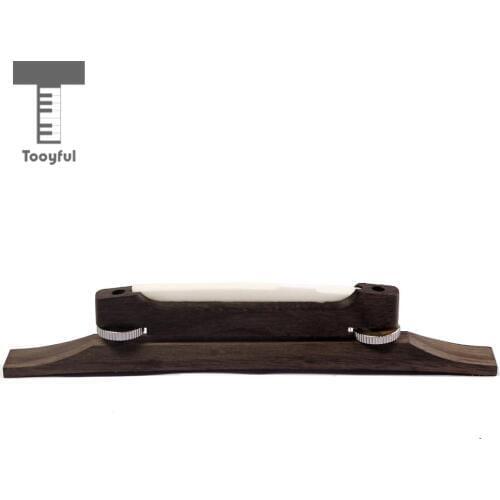 Tooyful Archtop Classical Guitar Kit Rosewood Bridge With Bone Saddle Nickle Plated Alloy Hardware Replacement for Jazz Guitar