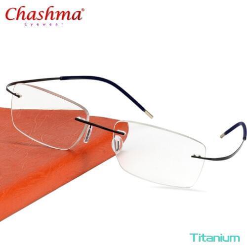 2018 NEW Brand Optics Glasses Titanium Rimless Ultra Light Glasses Frame Eyeglasse Men women With Prescription glasses