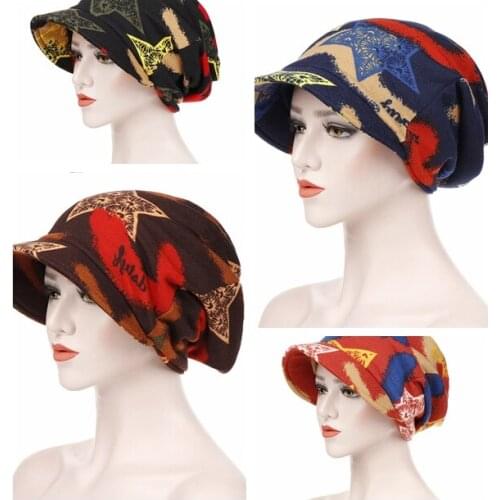 Spring Autumn Casual Headscarf Pullover Hat Dual Purpose Hat Red Peaked Cap Bucket Hat Beanie Cap Bonnet Panama Hat For Women
