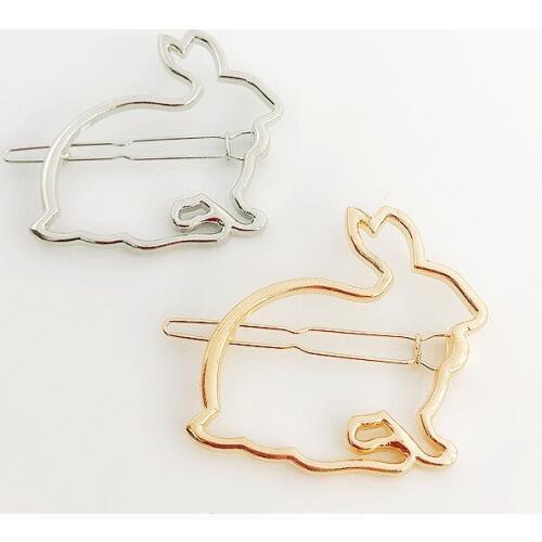 New simple Metal Hair Clip cute Rabbit Bunny hair clips pin accessories women girls barrette hairpin headwear hairgrip headdress