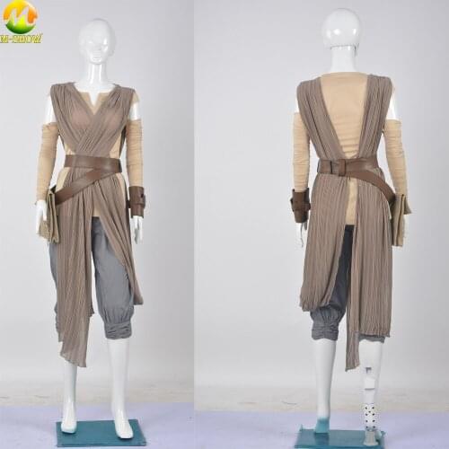 The Force Awakens Rey Cosplay Costume Rey Cosplay Uniform Halloween Party Costumes For Women Custom Made