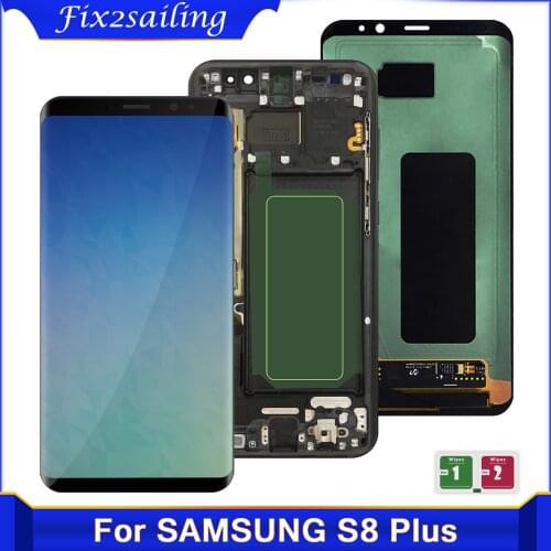 6.2'' ORIGINAL SUPER AMOLED LCD + Frame for SAMSUNG Galaxy S8 Plus S8+ G955 G955F Display Touch Screen Digitizer Replacment