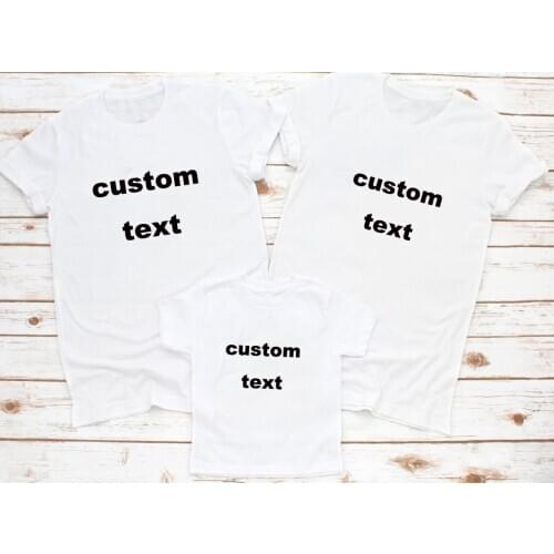 1 Pcs Custom Family Matching White T Shirts Dad Mom Kids T-shirt Tee