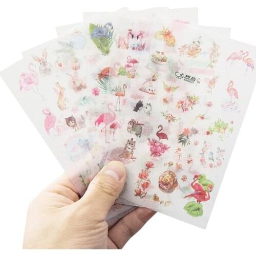 10packs/lot Fresh Flamingo Creative Album For Room Decoration Handbook Daily DIY Sticker