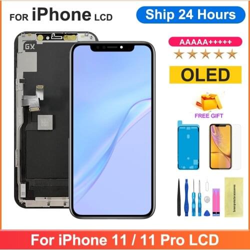 100% Original OLED For iphone 11 LCD GX-OLED Display With 3D Touch Digitizer Assembly iphone11 PRO Screen Replacement True-tone