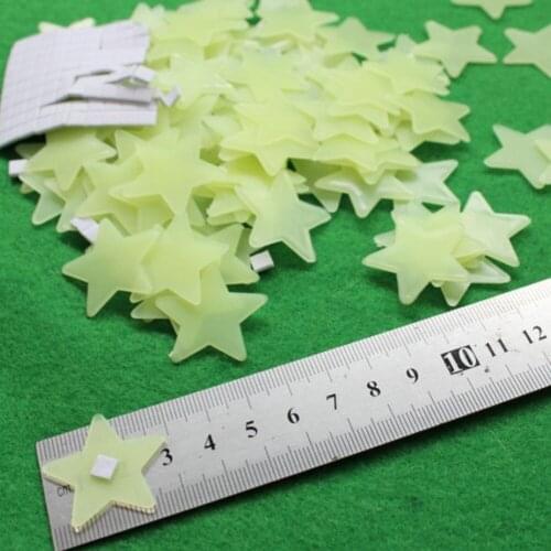 100pcs Home Decor Wall Decals Glow Color Stars Luminous Fluorescent Wall Stickers for Kids Nursery Rooms ALI88