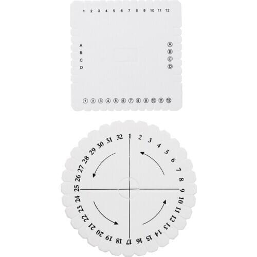 2 Pcs Round Square Bracelet Kumihimo Disc Disk Weaving Board DIY Loom Tool