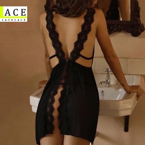 2021 Summer Womens Sleepwear V-Neck Sexy Nightdress Casual Nightgown Comfortable Lace Pajama Solid Color Bifurcation Nightwear