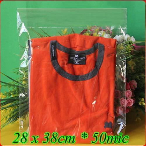 300pcs/lot 28 x 38cm*50mic Self Adhensive Seal Plastic Packaging Bag,Clear OPP Poly Bag,Transparent OPP T- shirt Packaging