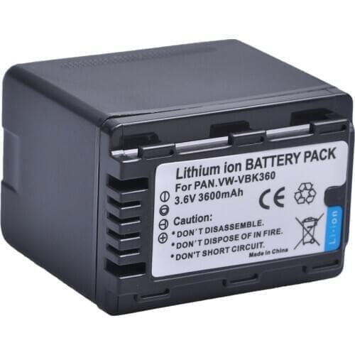 AsperX 1PC VW-VBK360 VBK360 Li-ion bateria for Panasonic HDC-TM40 HDC-TM41 HDC-TM55 HDC-TM60 HDC-TM80 HDC-TM90 SD40