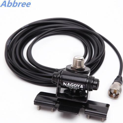 ABBREE RB-400 Mount black/Silver Car Antenna + 5M Clip Mount Cable PL259 SO239 Connector for Walkie Talkie Mobile Car Radio