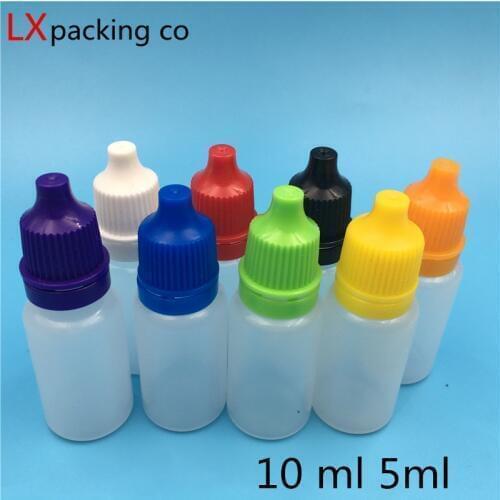 Free Shipping 10ml Plastic Bottle For Eyedrops 10g red Yellow Blue Black Violet Lid Ophthalmic Eye Drops Empty packing Bottles