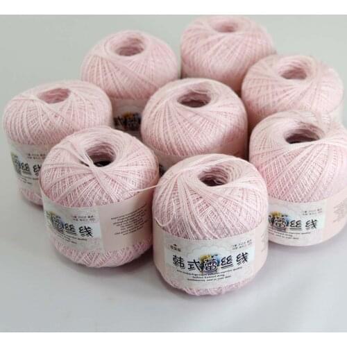 Free Shipping 8Balls X50g New Soft Hand Knitting High Quality 100% Cotton Crocheted Yarn Baby pink 16101