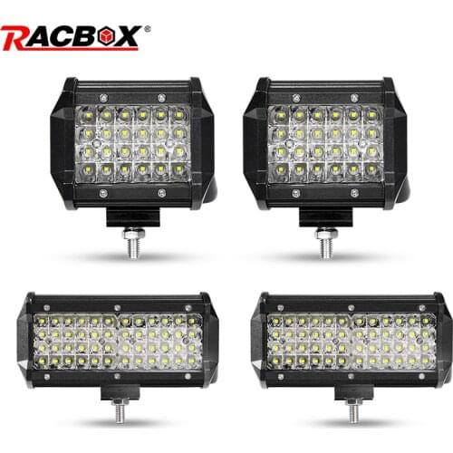 RACBOX Pair Quad Rows 4'' 7 inch LED Work Light Spot Beam Spotlight 12V 24V For Jeep Lada Niva Offroad 4WD ATV UAZ 4x4 Motorbike