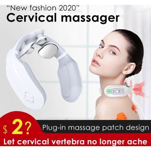Electric Pulse Neck Massager Far Infrared Care Relaxation Pain Relief Tool Health Care Relaxation Cervical Vertebra massageador