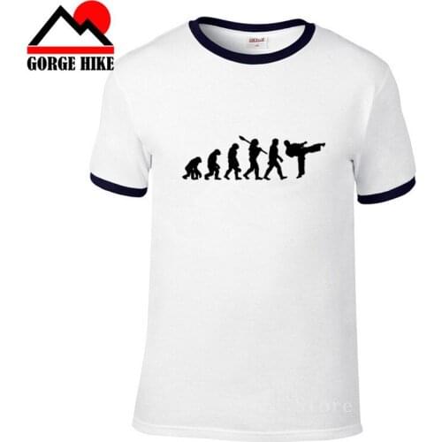 Muay Thai evolution MMA 100% cotton Mens jujitsu t-shirt New Men Clothing taekwondo tshirts Karate fighter Short Sleeve Top Tees