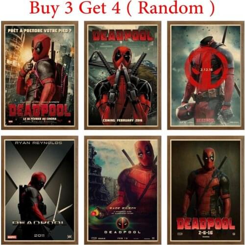 Deadpool Classic Film Modern Kraft Paper Print Art Prints Decoration wall picture posters & prints For Home & Living 42X30cm