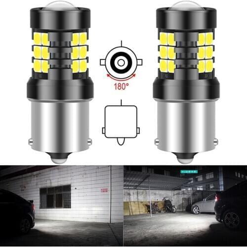 2pcs 1200Lm BA15S P21W 1156 Led Canbus Bulbs 21SMD 3030 White LED Car Backup Reverse Lights For VW Passat B5 B6 Golf 4 2001-2010