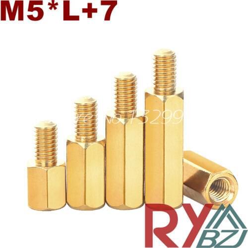 M5*L+7 Brass Standoff Spacer Female Male M5*L+7 Brass Threaded Spacer hex spacer