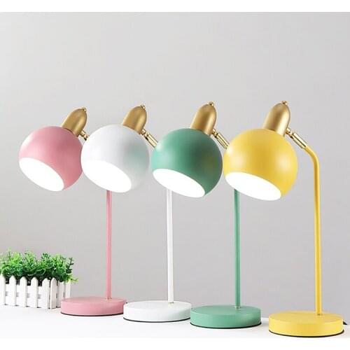 Makaron Table Lamp Night Lights Creative Ball Iron Bedroom Bedside Office Eye Protection Children Student Learning Desk Lamp